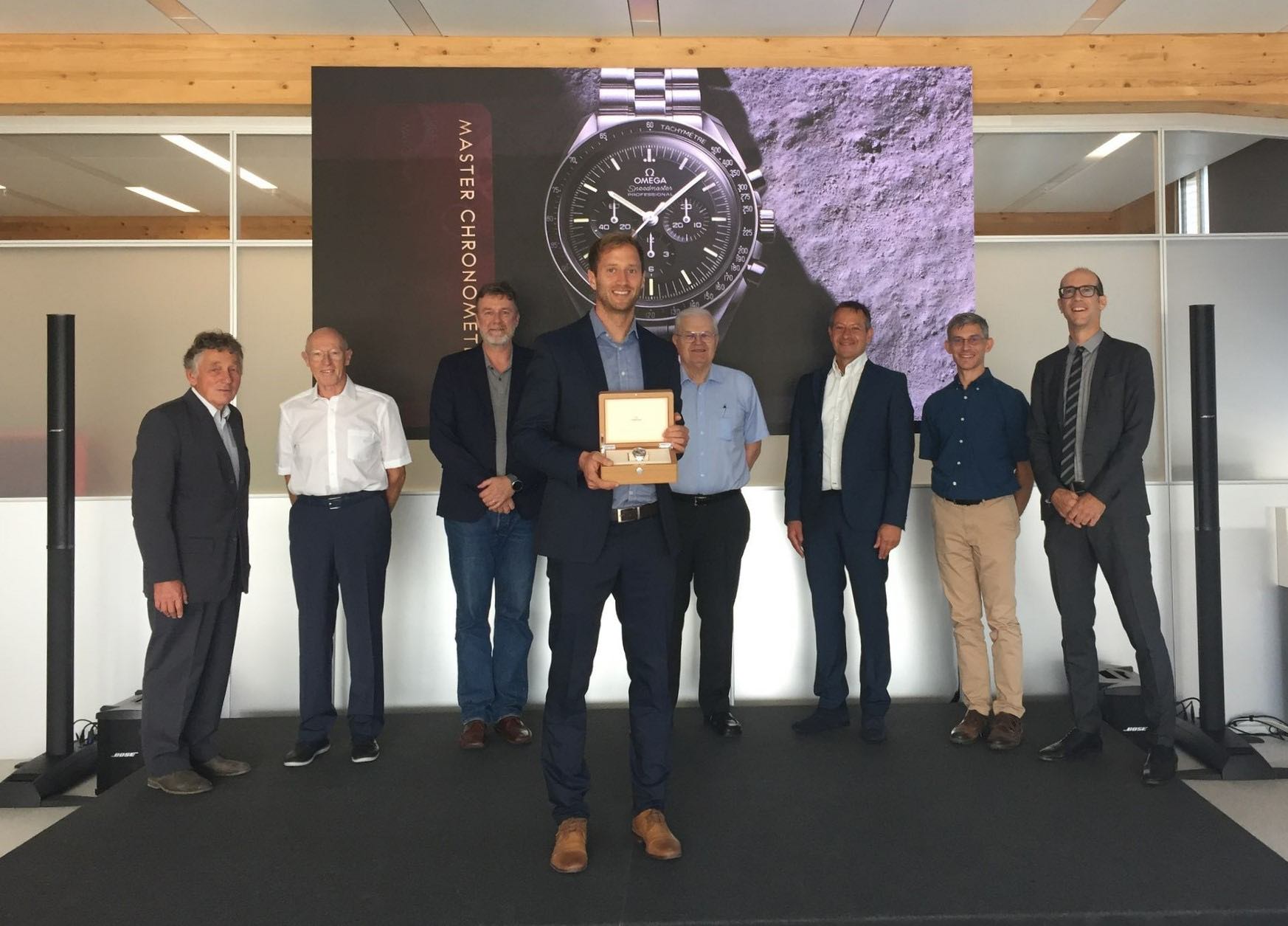 Verleihung des Wissenchaftspreises 2022 an Dr. Aleksandrs Leitis bei OMEGA